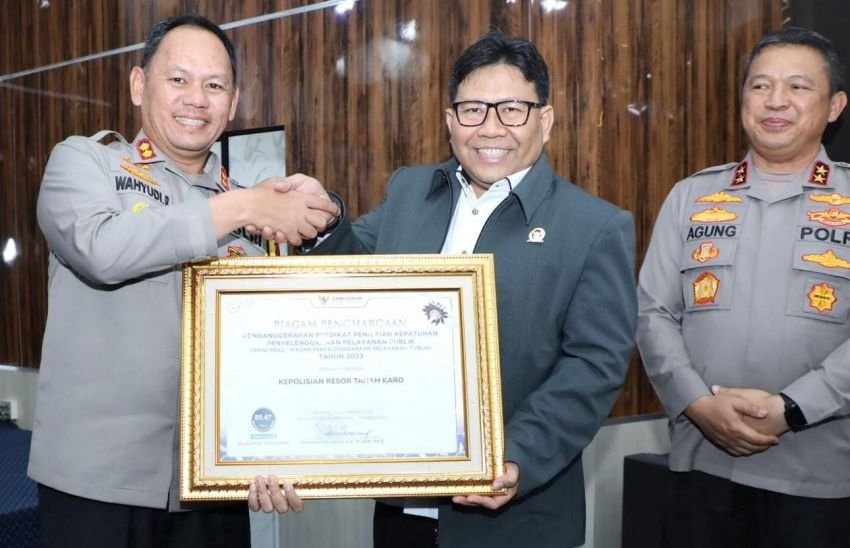 Raih Kategori A Pelayanan Publik, Polres Tanah Karo Terima Anugerah Predikat Kualitas Tertinggi dari Ombudsman