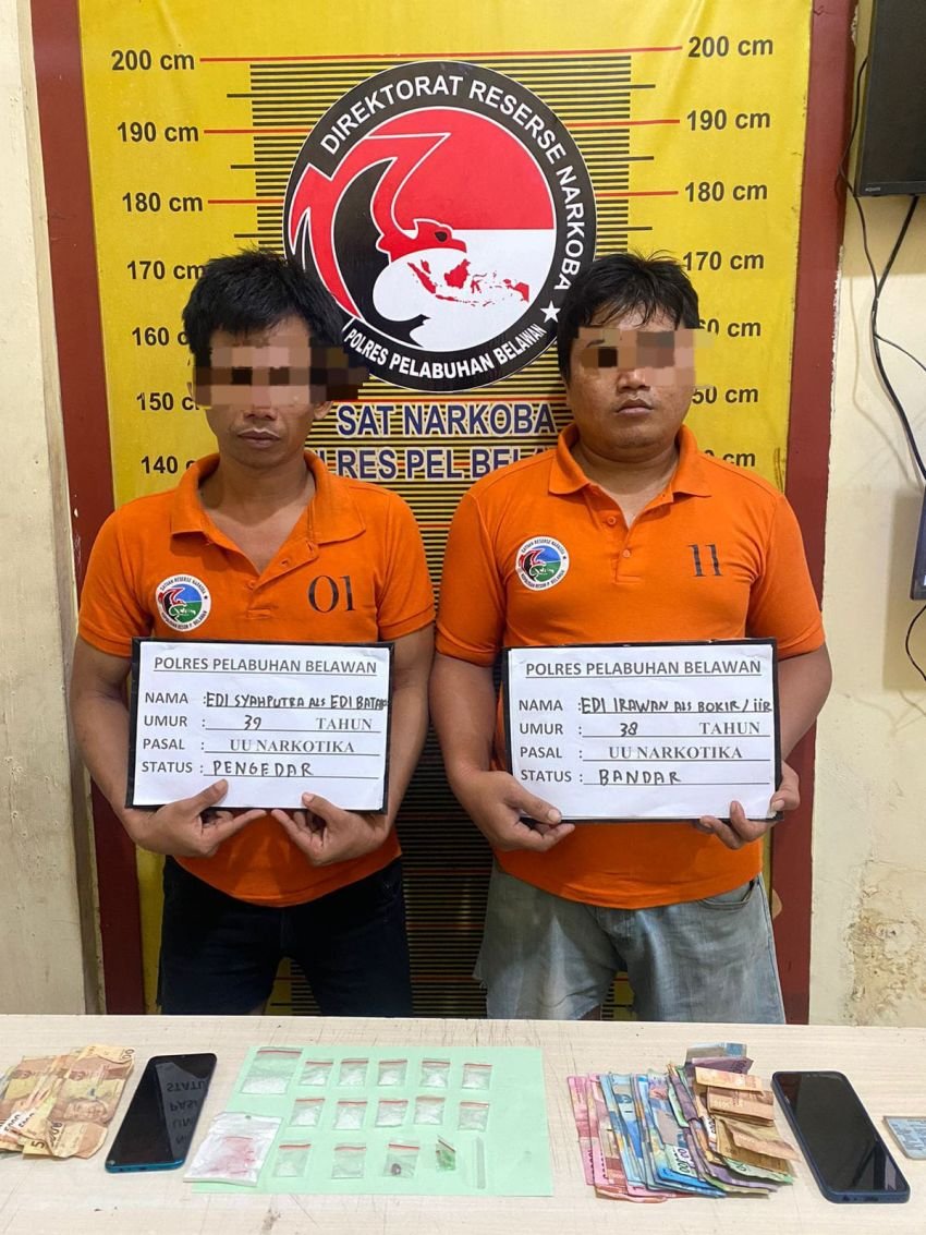 1 Bandar dan 1 Pengedar Sabu di Jalan Suasa Tengah Mabar Hilir Diringkus