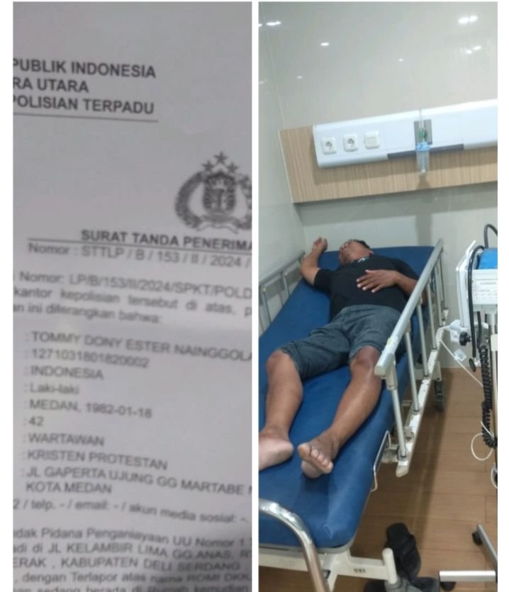 Diduga Suruhan Bandar Narkoba Klambir V "Oyok",  Seorang Wartawan Obname Dipukuli Pria Berborgol