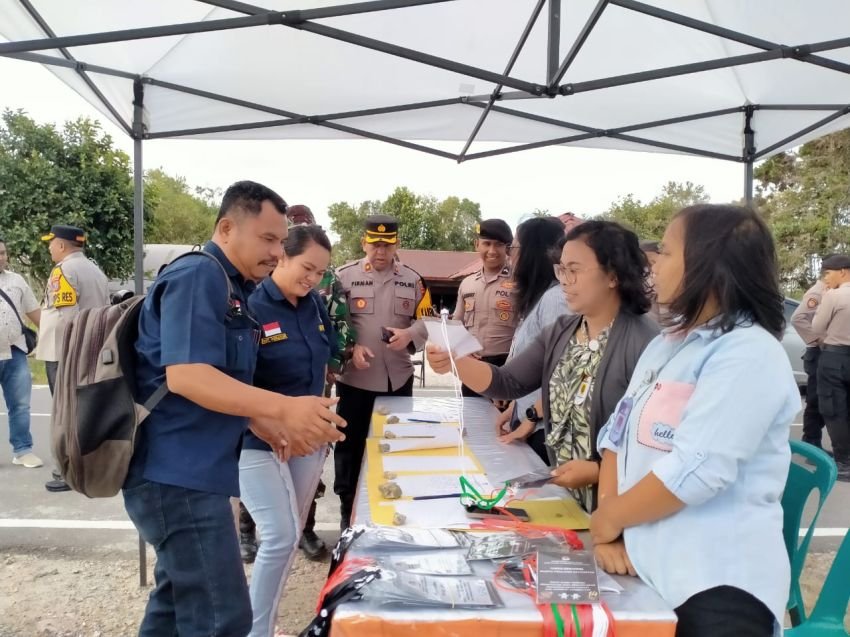 Hari ke-2 Rekapitulasi KPU, Kapolres Humbahas Monitoring dan Pantau Langsung Pengamanan