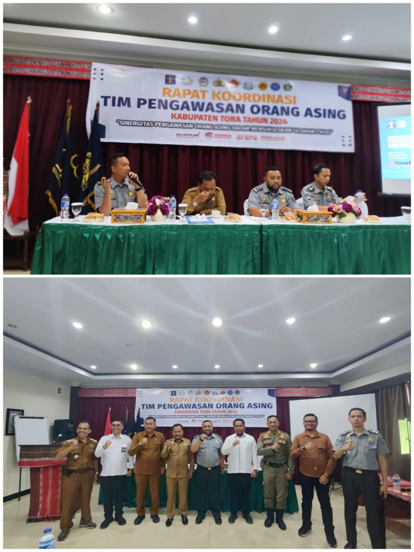 Kantor Imigrasi Kelas II TPI Pematangsiantar Kanwil Kemenkumham Sumut Rapat Koordinasi Timpora Kabupaten Toba Tahun 2024
