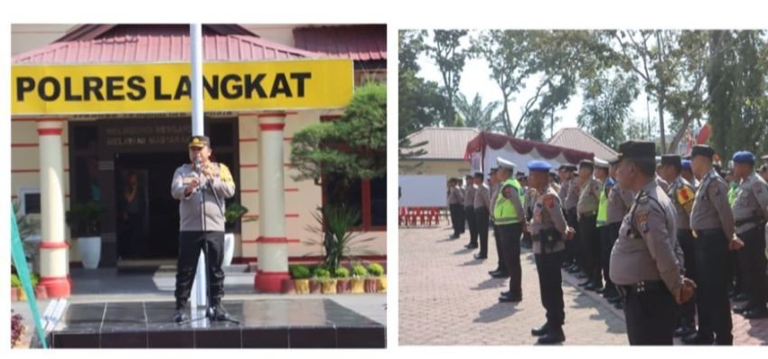 Jelang Pemilu 2024, Kapolres Langkat Pimpin Simulasi PAM TPS.