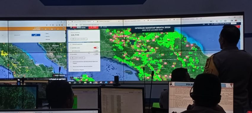 Polda Sumut Monitor Seluruh Kegiatan Pemilu dari Command Center, Situasi Pencoplosan Surat Suara Aman Lancar