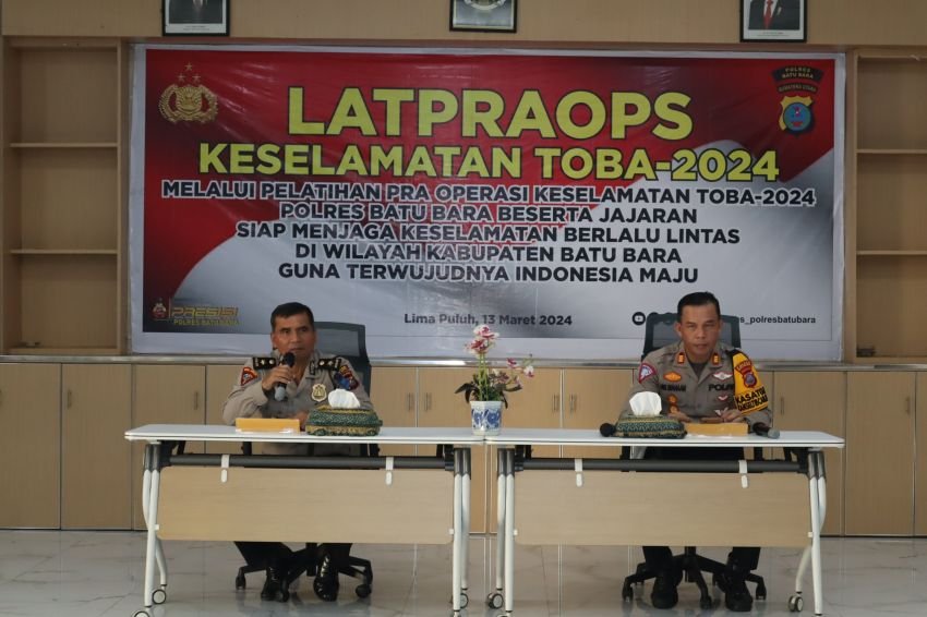 Kabag Ops Polres Batu Bara Paparan di Lat Pra Ops Keselamatan Toba - 2024