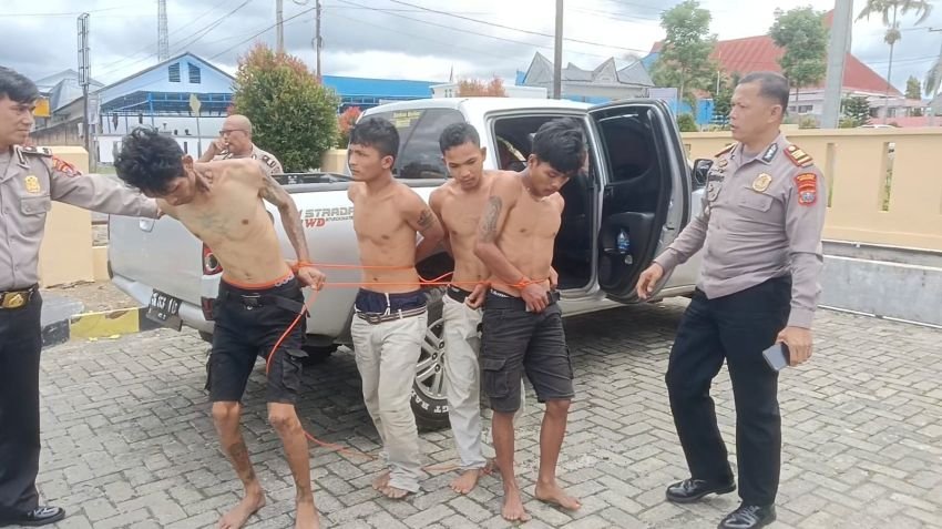 Sekitar 1 Jam, Personil Polsek Raya & Polsek Ok Panei Tongah Ringkus 4 Pelaku Curanmor