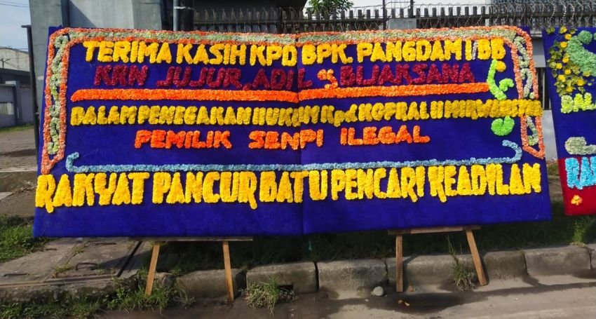 Masyarakat Kirim Papan Bunga Ucapan Terima Kasih ke Makodam I/BB