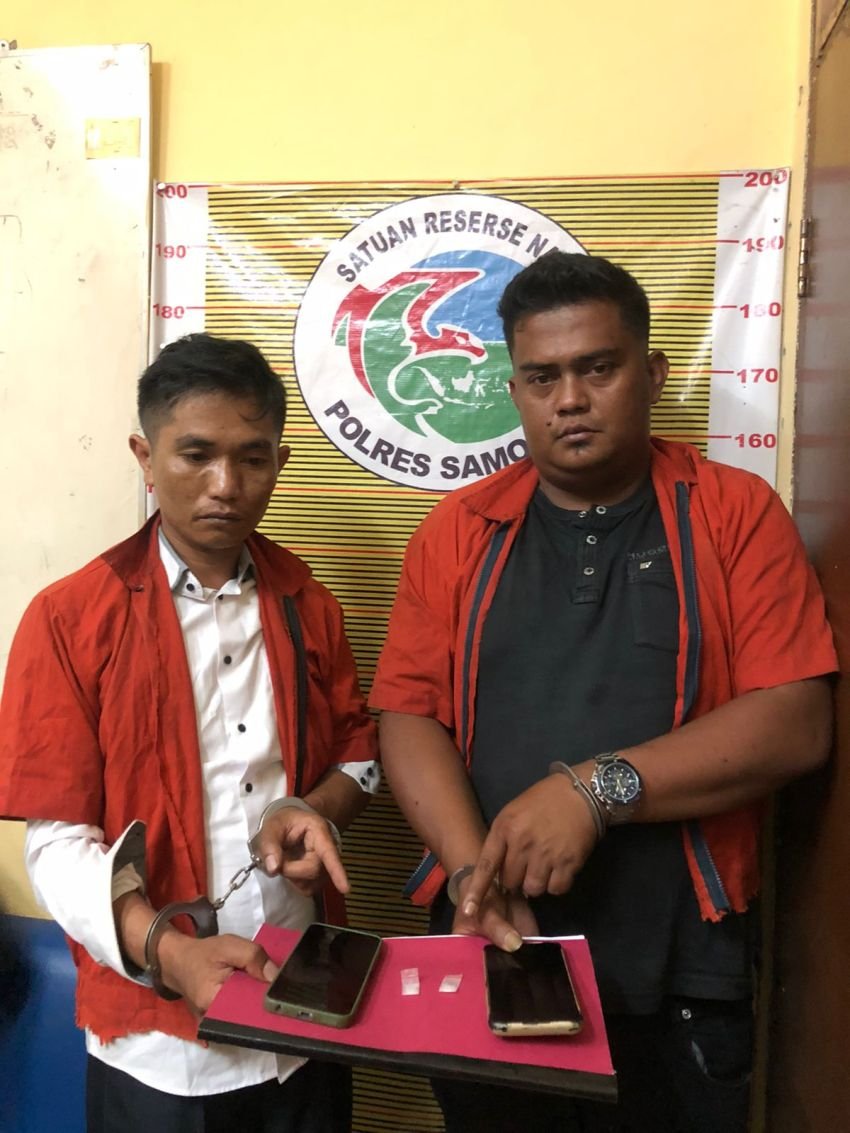 Diduga Miliki Narkotika Jenis Sabu, 2 Warga Dairi Diamankan Sat Narkoba Polres Samosir