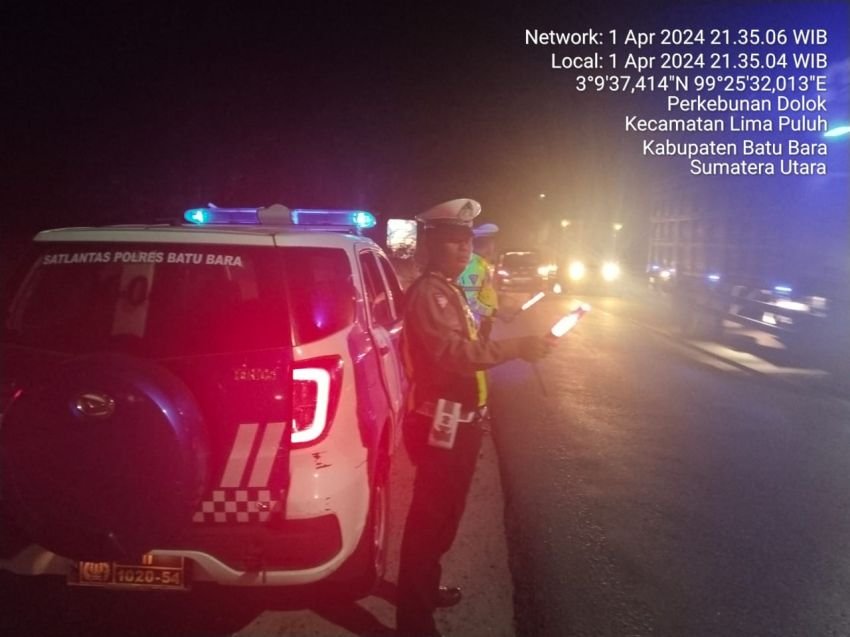 Satlantas Polres Batu Bara Gencarkan Patroli Blue Light di Sejumlah Titik