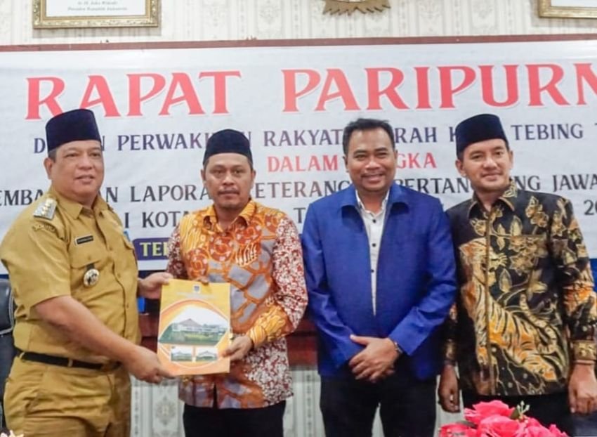 Pj Wako Tebing Tinggi Terima Rekomendasi DPRD Atas LKPJ TA 2023