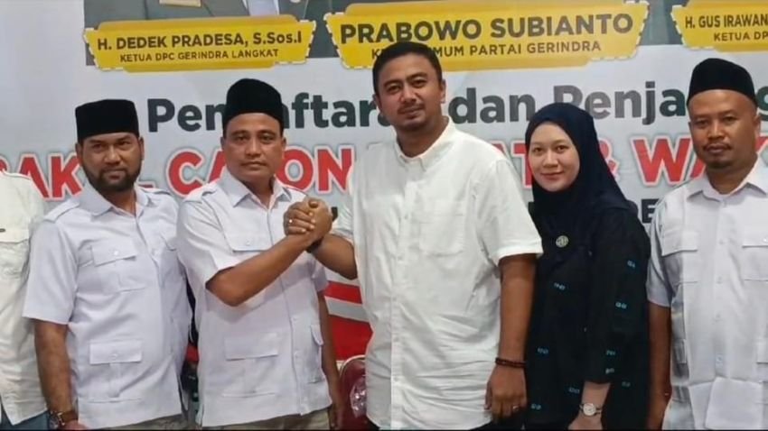 Rizky Sitepu Daftar Balon Bupati Langkat ke Kantor DPC Partai Gerindra