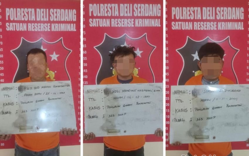 Tempo 4 Hari, Polresta Deli Serdang Gulung 3 Pelaku Curanmor