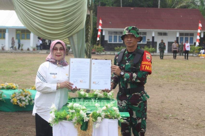 Plt Bupati Labuhanbatu Membuka Kegiatan TMMD ke 120 Tahun Anggaran 2024 Kodim 0209/LB di Desa Selat Beting&nbsp;