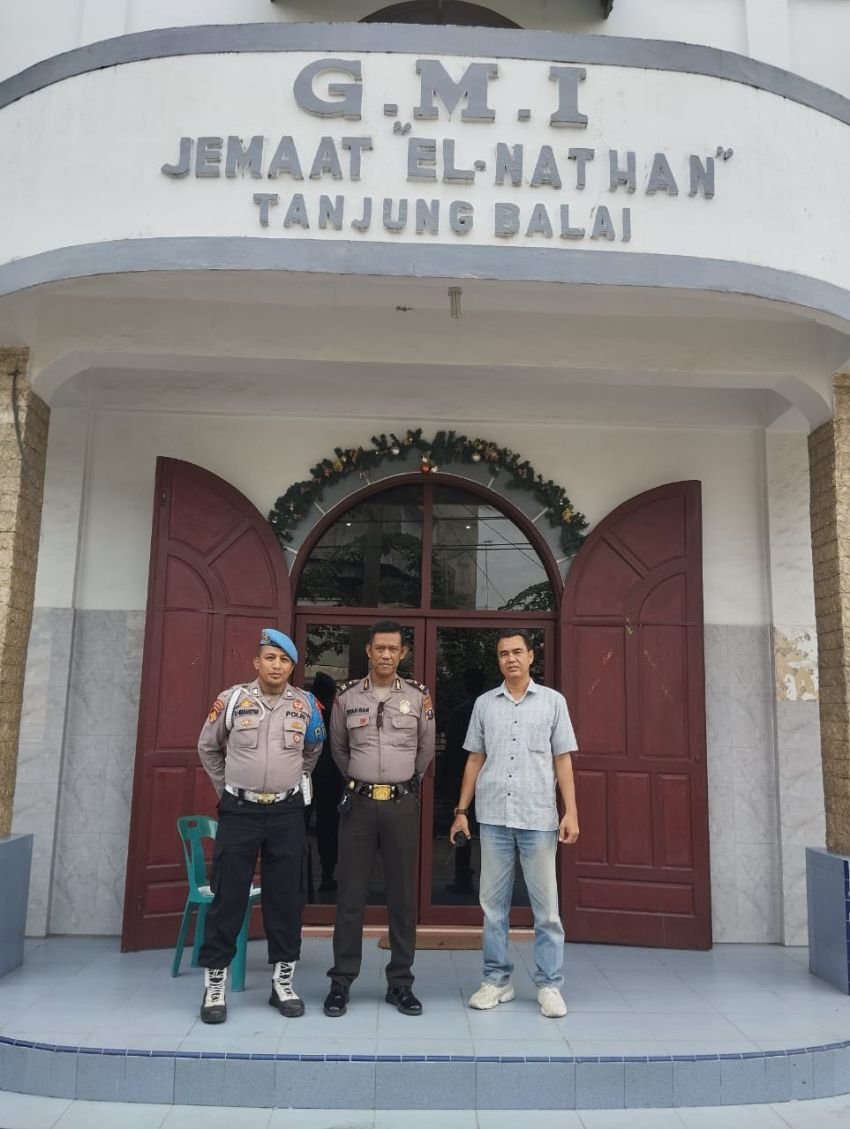 Wujudkan Kenyamanan dalam Kegiatan Ibadah Minggu, Polres Tanjung Balai Hadirkan Personel di Setiap Gereja