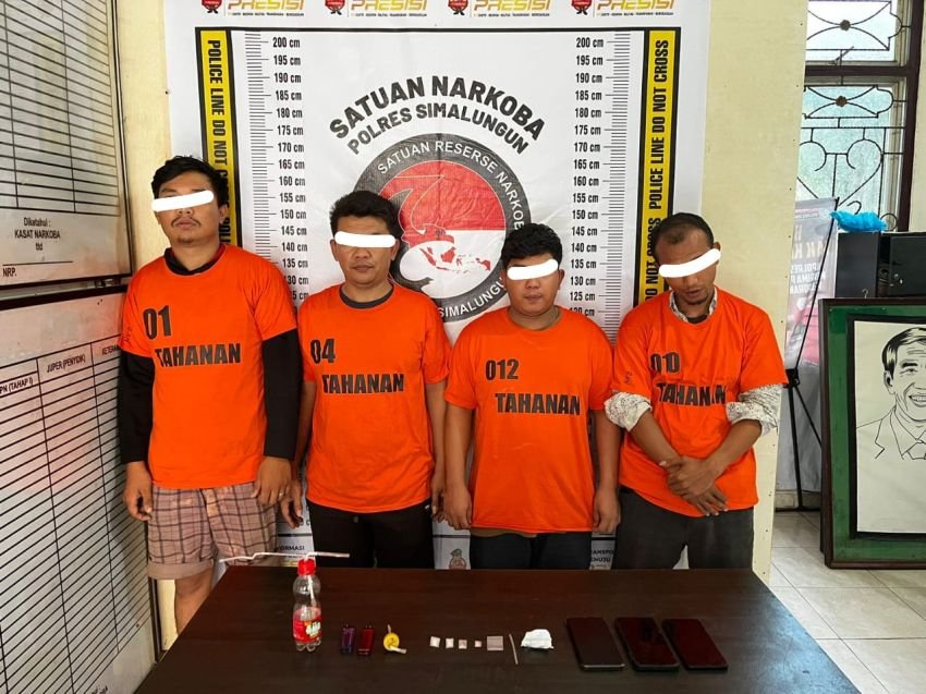 Polsek Parapat Ringkus Empat Pemuda Bersama 1,20 Gram Sabu