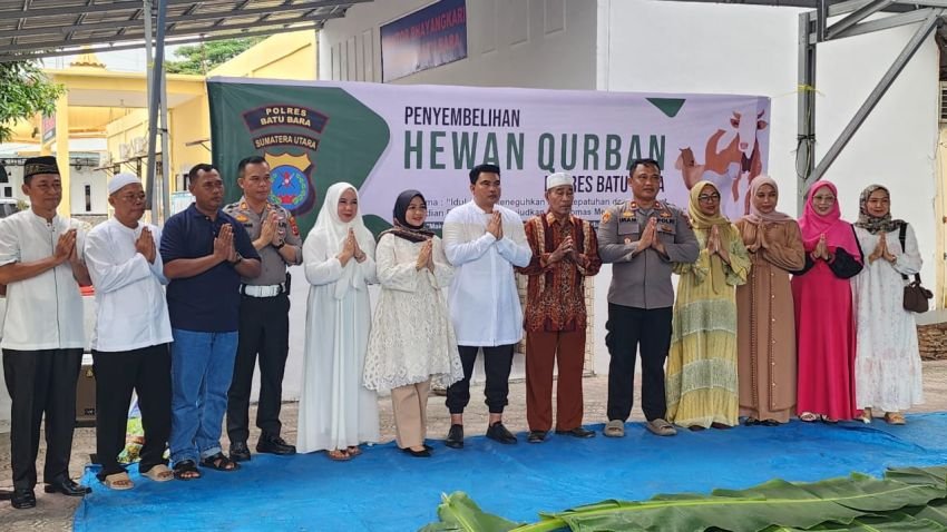 Polres Batu Bara Sembelih 10 Sapi, Kapolres : Qurban Kendaraan Kita di Akhirat