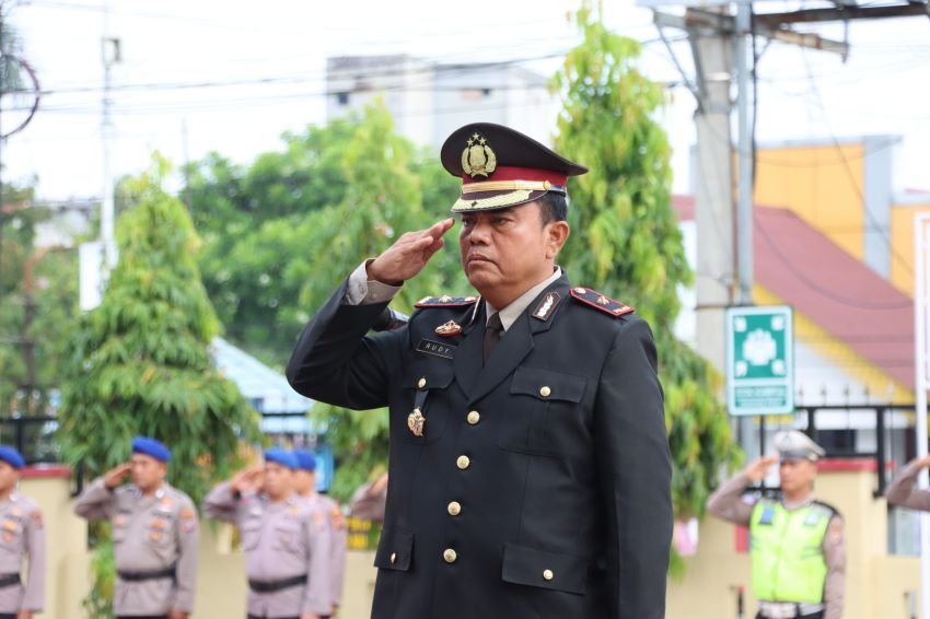 Polres Tanjung Balai Gelar Upacara Peringatan Hari Lahir Pancasila Tahun 2024, Menuju Indonesia Emas 2045"
