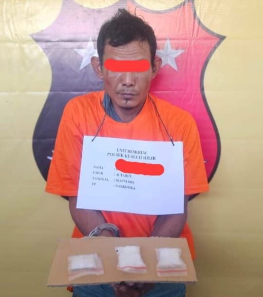 Polsek Kualuh Hilir Ciduk Tersangka Narkoba,Sabu Senilai Rp 45 Juta Diamankan