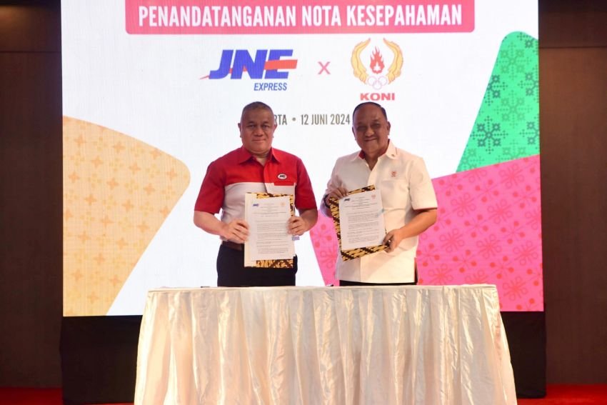 JNE dan KONI Tandatangani Nota Kesepahaman Dalam Pengembangan Olahraga Nasional