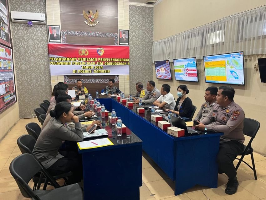 Kapolres Samosir Terima Kunjungan Ombudsman RI Perwakilan Sumut di Mako Polres Samosir