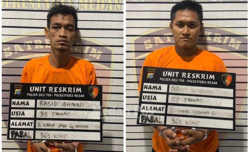Tampang 2 Pengangguran Pencuri Motor di Jalan Cempaka Sari Ditangkap Polsek Delitua