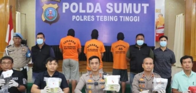 Sat Narkoba Polres Tebingtinggi Tangkap 3 Pria, Barang Bukti 3 Kg Sabu