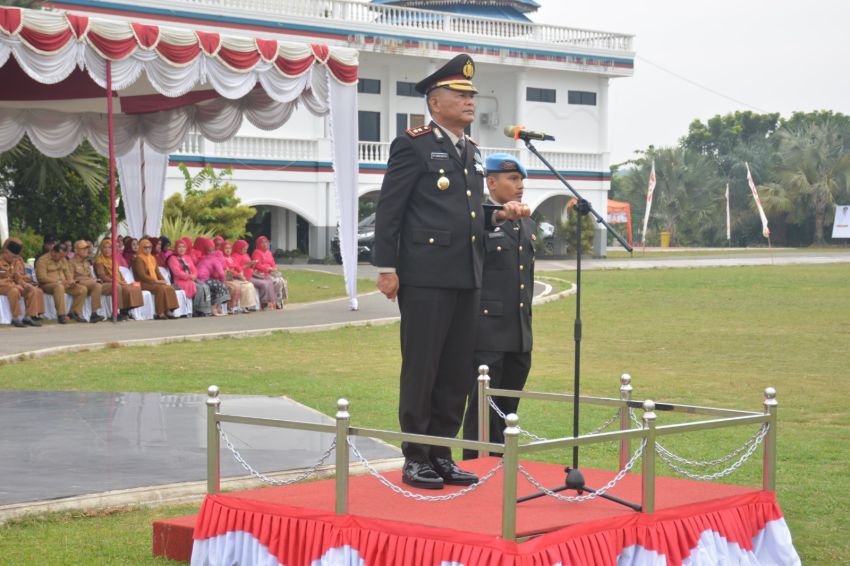 Kapolres Labusel Pimpin Upacara Sekaligus Syukuran Hari Bhayangkara ke-78