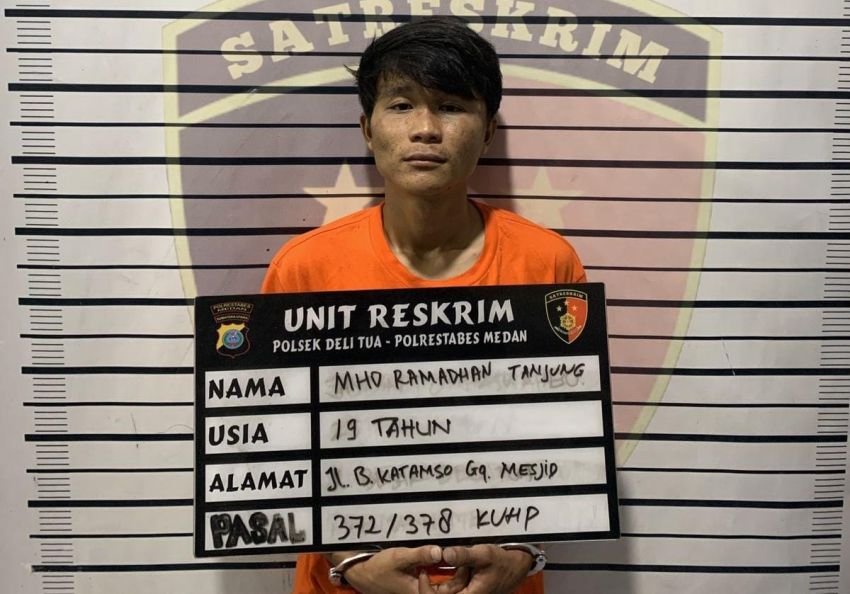 Polsek Delitua Tangkap Pelaku Tipu-Gelap Sepeda Motor Modus Tabrak Ibu