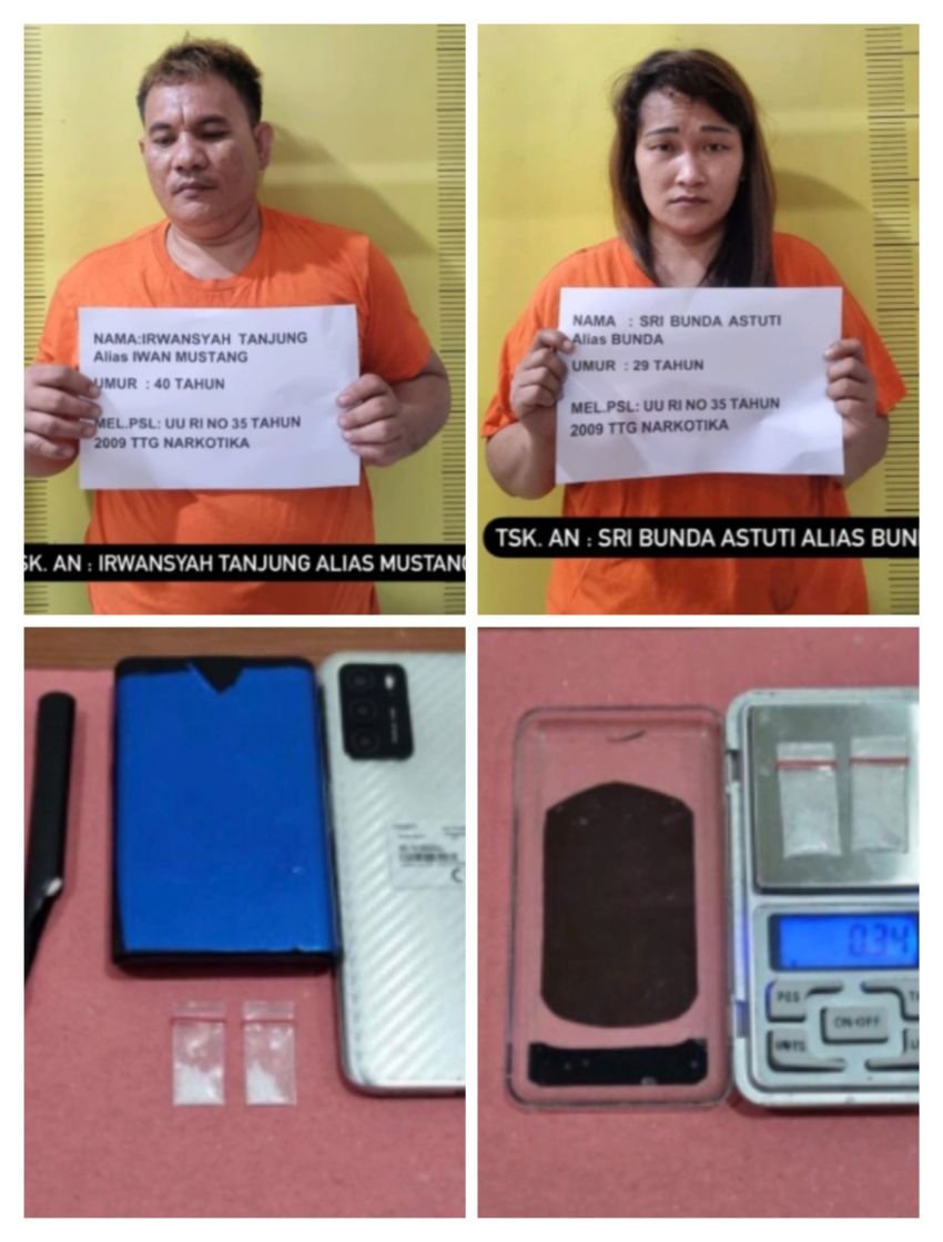 Polres Labusel Gerebek Rumah Kost Lokasi Transaksi Narkoba, Sepasang Jaringan Pengedar Sabu Diciduk