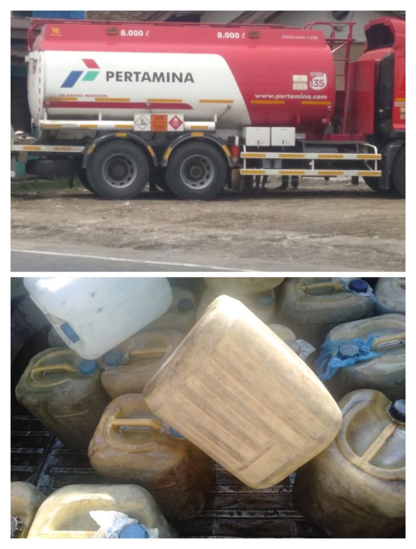 Mobil Tangki Pertamina "Kencing" di Pinggir Jalan