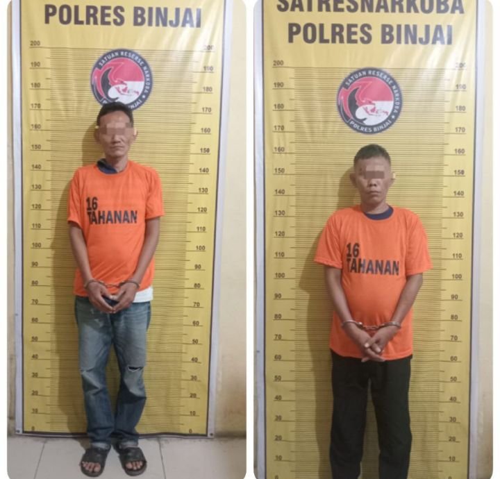 Dua Pria Sebagai Bandar Narkoba Diciduk Satres Narkoba Polres Binjai