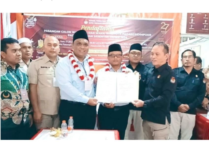 Letnan Dalimunthe dan Harry Fahlevi Harahap Resmi Mendaftar di KPU Padangsidimpuan
