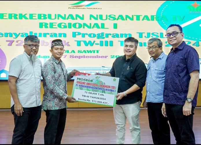 PTPN IV Regional 1 Salurkan Bantuan Program TJSL Triwulan III Tahun 2024 Sebesar Rp900 Juta