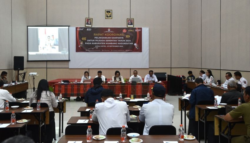 KPU Bersama Forkopimda Humbahas Rakor Pelaksanaan Kampanye Pilkada Serentak 2024