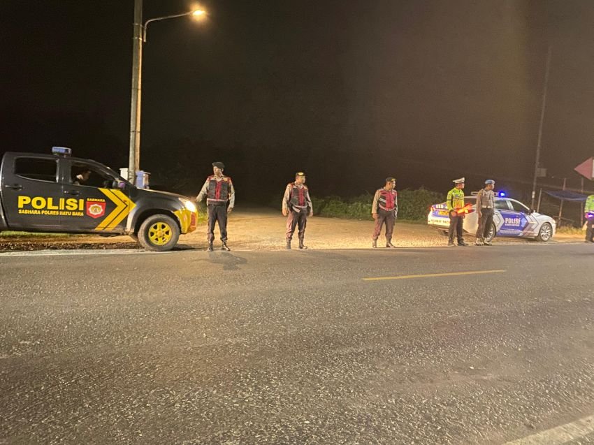 Antisipasi Balap Liar dan Tawuran, Kasi Humas Polres Batu Bara Pimpin Patroli Malam