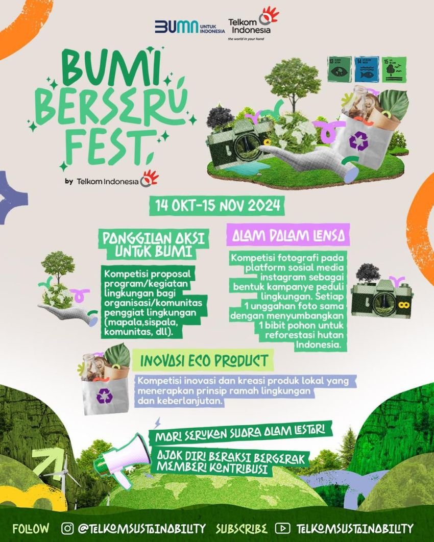 Telkom Ajak Masyarakat Lestarikan Lingkungan Lewat Kompetisi Bumi Berseru Fest