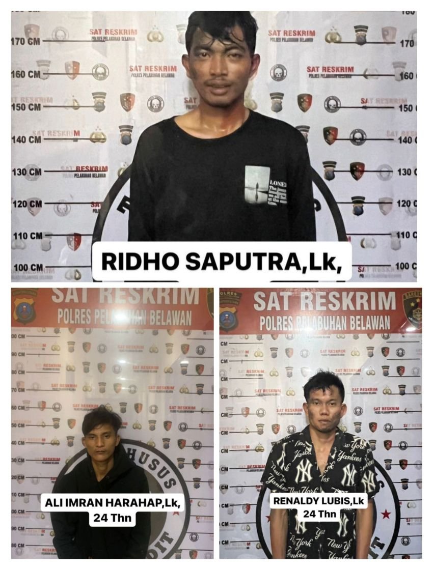 Polisi Tangkap 3 Pelaku Begal Hendak Beraksi di Sicanang Belawan