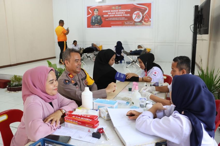 Sambut HUT Humas Polri ke-73, Polres Tanjung Balai Donor Darah Bentuk Kepedulian Terhadap Warga