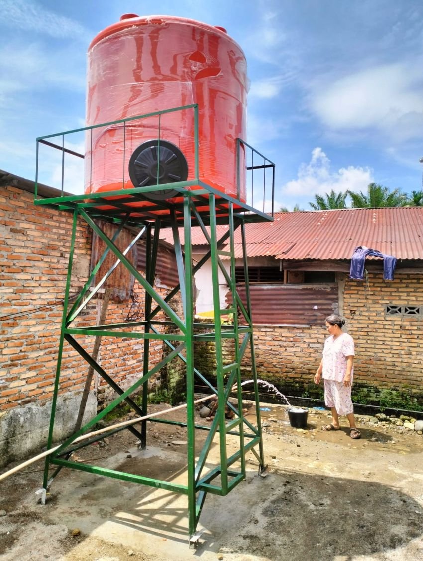 Sumur Bor Karya Bakti TMMD ke122 di Nagori Bangun Simpang Bahjambi Menjadi 'Idola' Warga