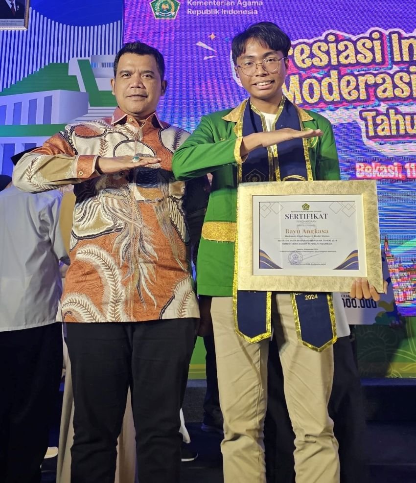 Bayu Angkasa, Siswa MAN 2 Model Medan Raih Penghargaan Inisiator Muda Moderasi Beragama Kemenag RI