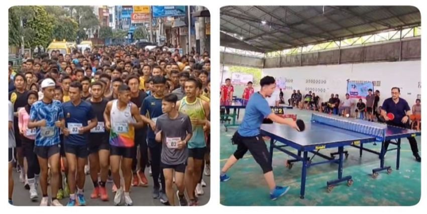Pasangan Berdoa Donal-Andri Lepas Lomba Lari 5 KM Dan Turnamen Tenis Meja
