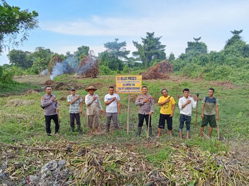 Polres Tanjung Balai Bersama Kelompok Tani Buka Lahan 800 M Dukung Program Seratus Hari Kerja Presiden