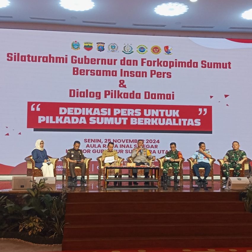 Pj Gubsu dan Forkopimda Dialog Pilkada Damai Bersama Insan Pers