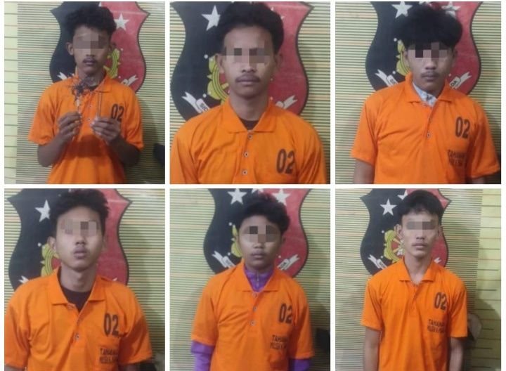 Enam Remaja Anggota Gemot Ditangkap Polsek Hamparan Perak