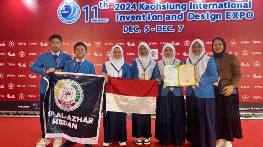 Siswa SMP Al-Azhar Sabet Medali Perunggu di Ajang Internasional Invention and Design EXPO (KIDE) 2024