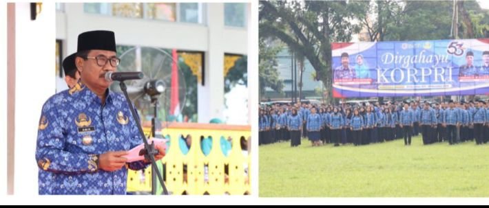 Wali Kota Amir Hamzah Gelar Upacara Peringatan HUT Korpri Ke-53 Di Binjai