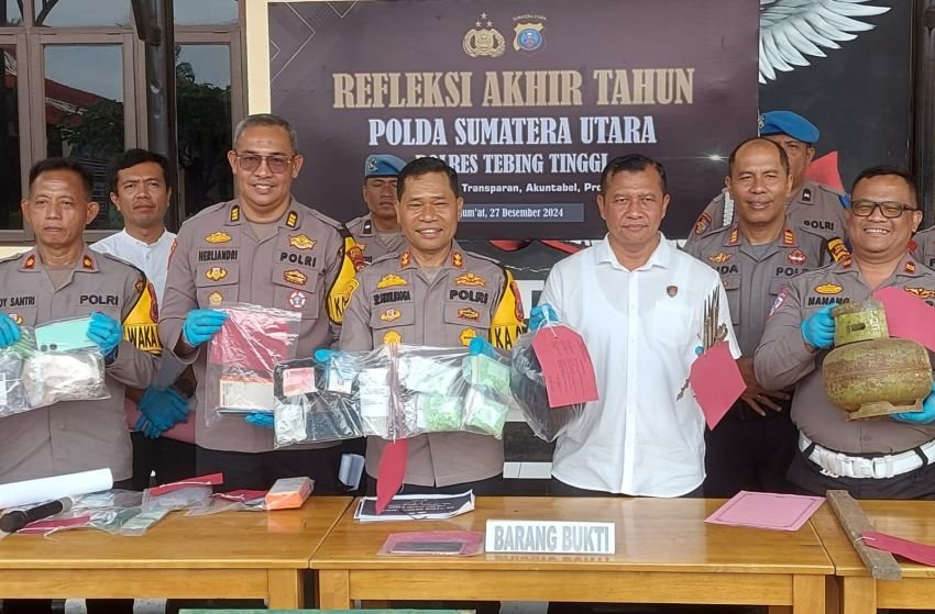 Polres Tebing Tinggi Release Pelayanan dan Pengungkapan Kasus Tahun 2024