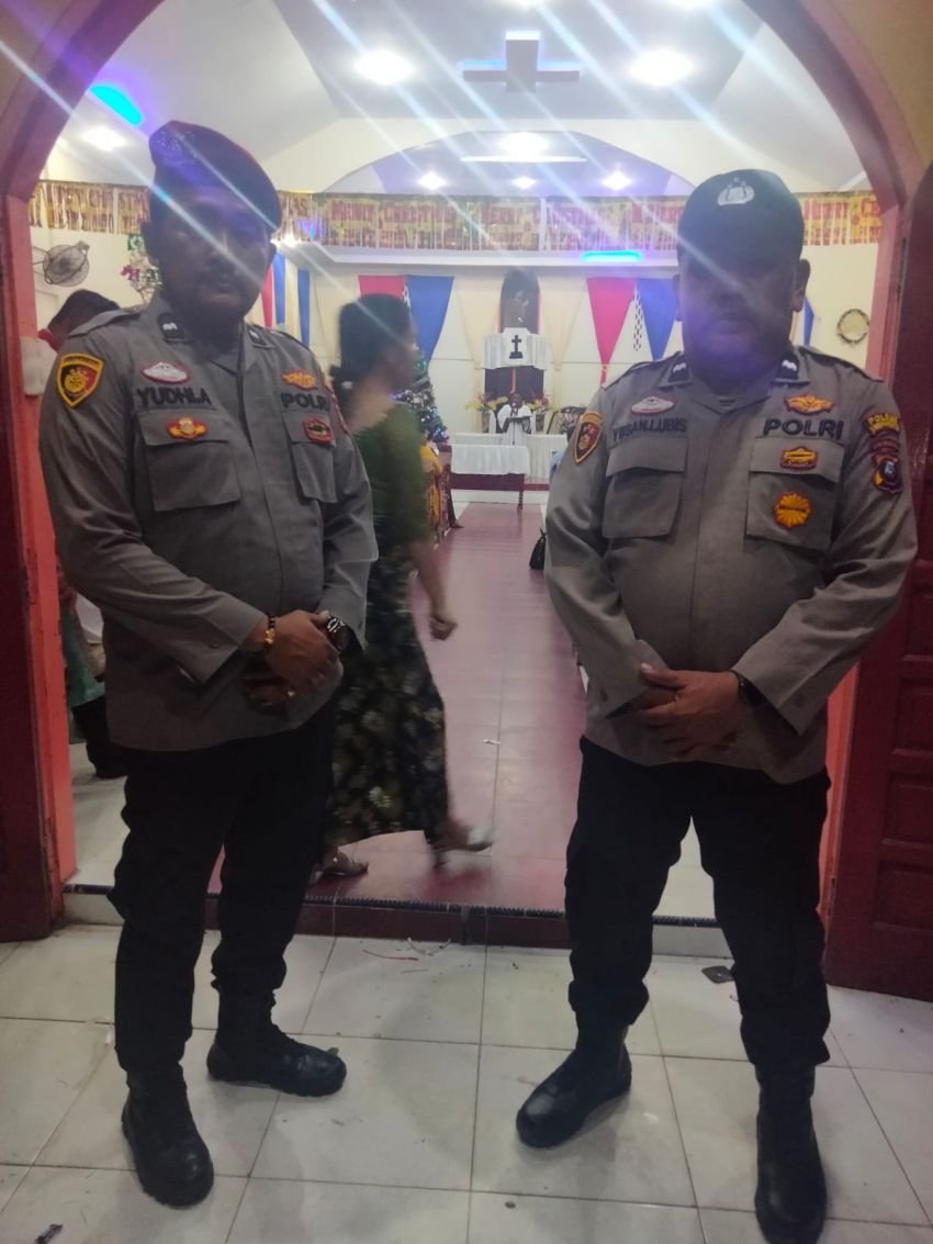 Polres Labusel Maksimalkan Pengamanan Kebaktian Natal di Sejumlah Gereja
