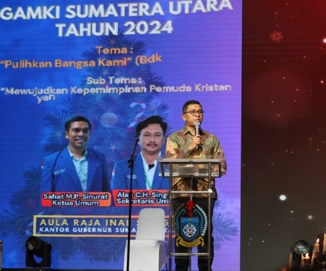 Pj Gubernur Sumut Pada Perayaan Natal: Pemprov Sumut Dorong GAMKI Berkontribusi dalam Pembangunan Daerah