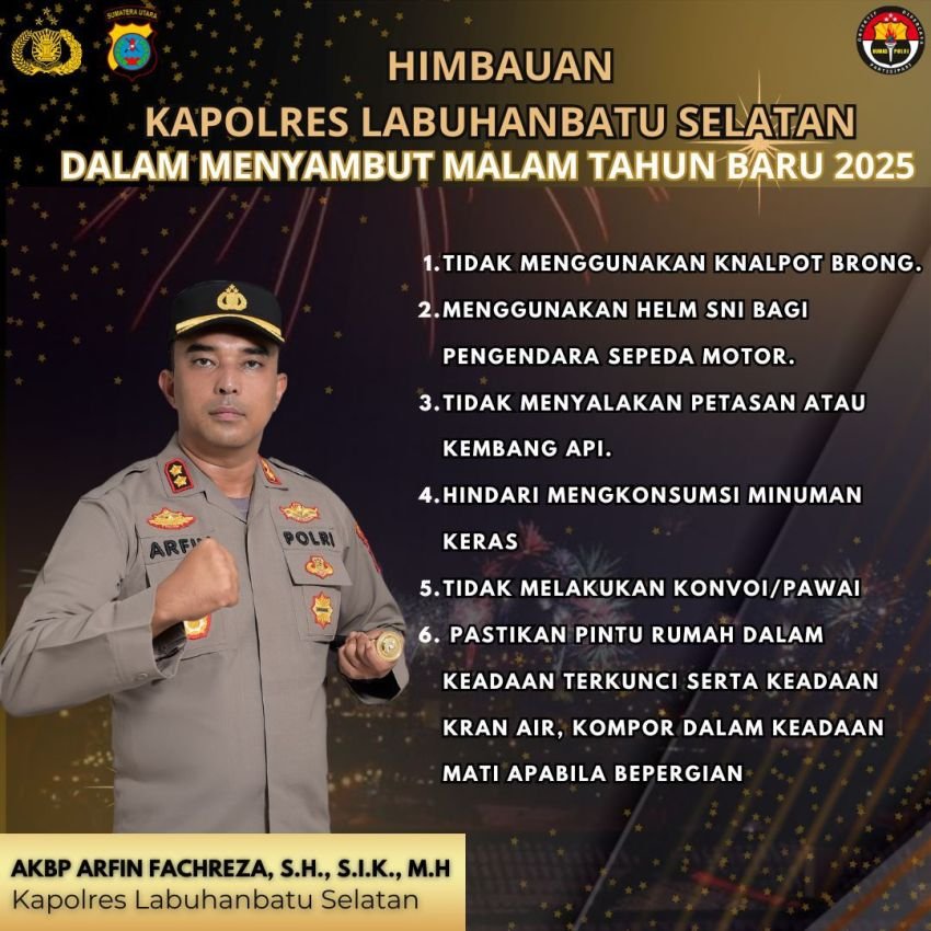 Perayaan Malam Pergantian Tahun, Kapolres Labusel Imbau Pengendara Tidak Gunakan Knalpot Bising