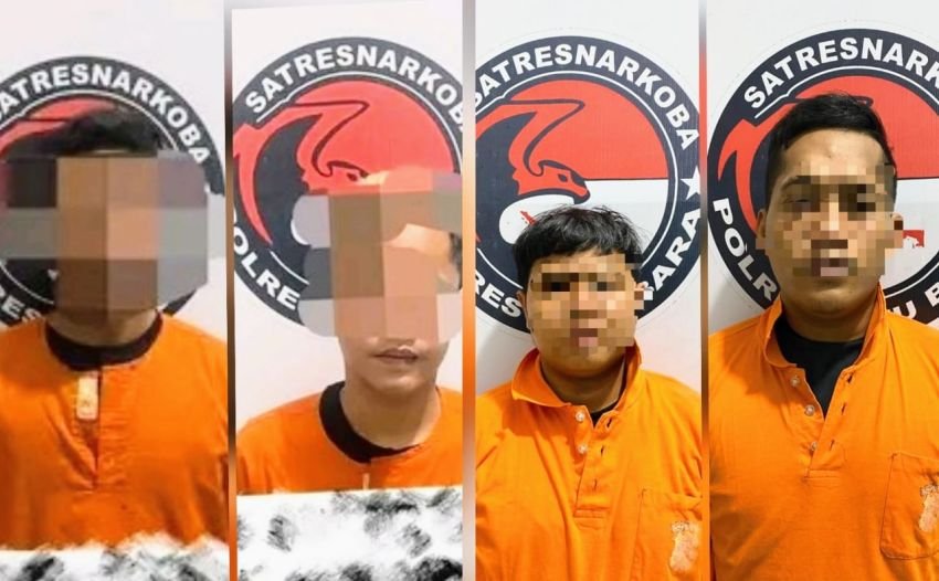 Polres Batu Bara Ringkus 4 Pria Terduga Pengedar dan Pengguna Narkoba